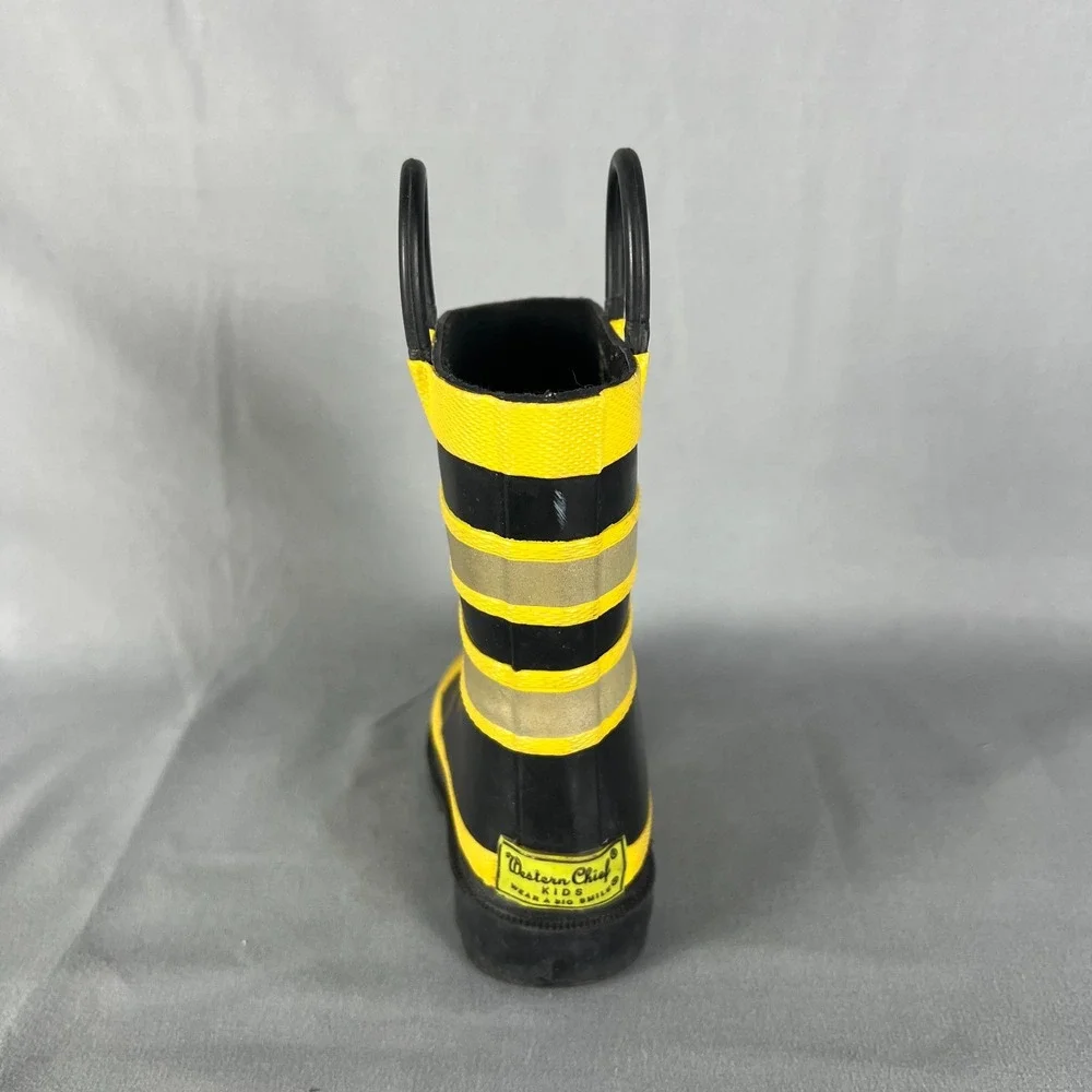 Western Chief F.D.U.S.A. 282 Firechief Kids 5 Black Pull On Waterproof Rain Boot
